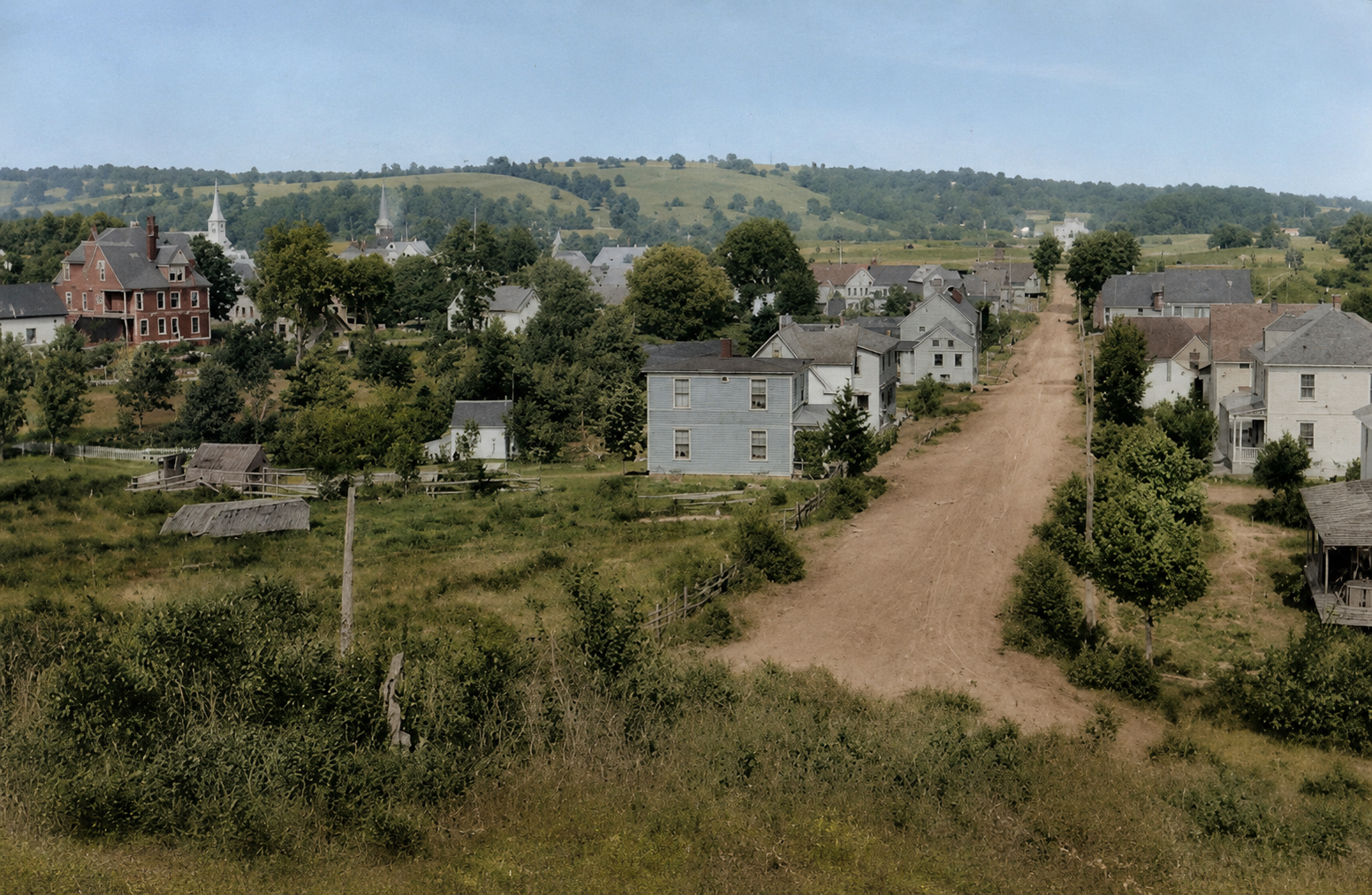 Historic-looking view of Mahone Bay, Nova Scotia